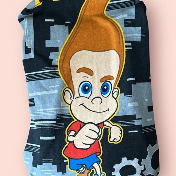 Vtg Y2K Jimmy Neutron Nickelodeon Plush Blanket RARE Mid 2000s Fleece Bedding - Picture 2 of 3